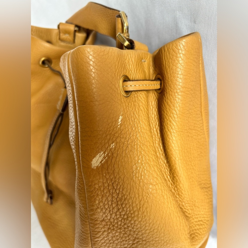 Prada yellow pebbled leather Bucket Bag - Picture 7 of 13